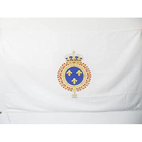 AZ FLAG - Drapeau Royaume de France Restauration bourbonienne - 90x60 cm - Drapeau Monarchie Française 1814-1830 100% Polyester Avec Fourreau et Cordelette -...