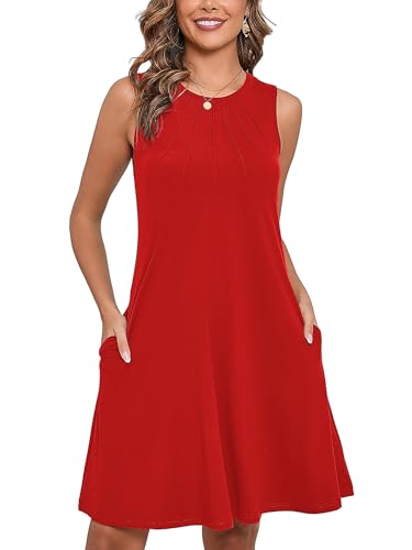 Image of Heymoments Women Sleeveless Summer Beach Dresses with Pockets
