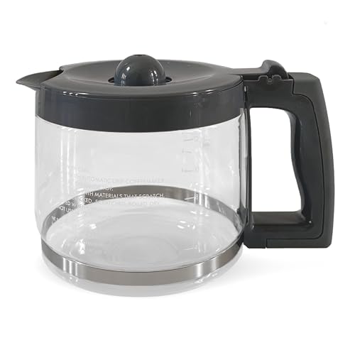 Replacement Coffee Maker Carafe Compatible with Kenmore 100.40707310, Grey Handle & Lid