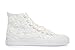 Ivory Lace High-Top Bridal Sneakers – Handmade Wedding Shoes for Bride – Elegant Flat Wedding Trainers with Romantic Floral Details