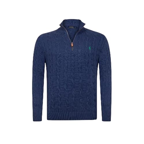 POLO RALPH LAUREN Baumwollpullover Cable-Knit Half Zip (XL, Derby Blue)