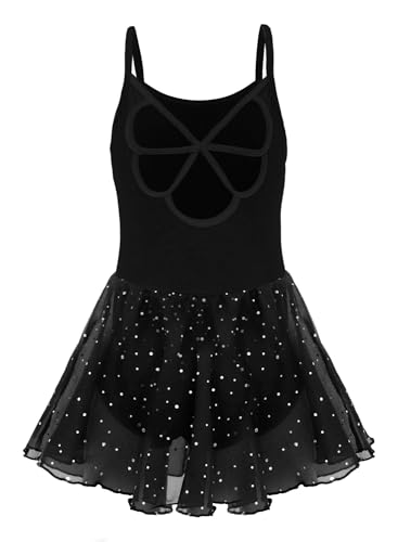 Image of EQSJIU Ballet Leotards for Girls with Removable Skirt Combo Tie Ruffle Sleeve Outfit