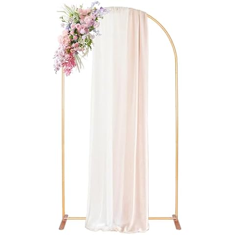 Topfeel Arch Backdrop Stand, Gold Wedding Arch Stand, Arched Backdrop Frame 7.2FT for Birthday Party Graduation Ceremony, Balloon Arch Decoration Cover