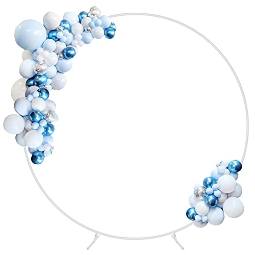 6.6Ft Round Backdrop Stand, Metal Circle Balloon Arch Kit, Wedding Ring Arch Stand For Party Backdrop Decoration, Baby Shower, Birthday Anniversary Bridal Decoration, White #TOP5