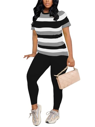 HBQ Women 2 Piece Outfits Summer Sweatsuits Slim Fit Track Suits Biker Short Workout Jogger Sets3