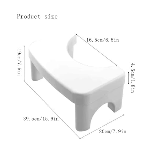 Tabouret de bain blanc pour soutien des hémorroïdes et transit - 4