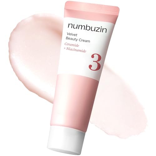 numbuzin No.3 Cream | Velvet Beauty Cream | Hydration Textured Skin Poreless Smooth Skin Makeup Prep Primer Niacinamide | 2.02 fl. oz.