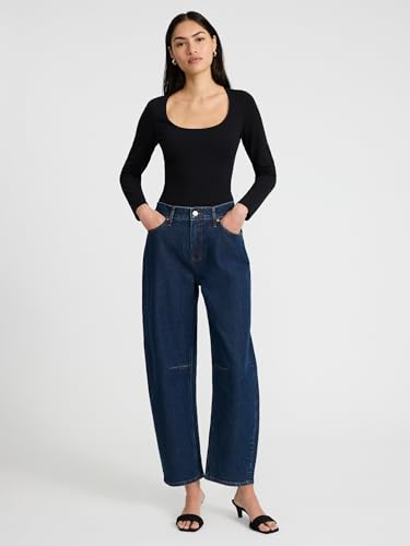 EXPRESS Women’s Body Contour Bodysuit – Long Sleeve Cotton Scoop Neck, Stretch Fit, Snap Closure, Washable3