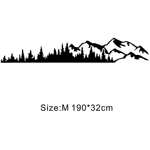 Wilove 2Pcs Mountain Forest Graphic Vinyl Car Sticker Car Body Decoration Sticker For Truck Window Bumper Door Kayak Decals (New Upgrade Large Size: 190X32Cm74.67X12.61In), Black #TOP4