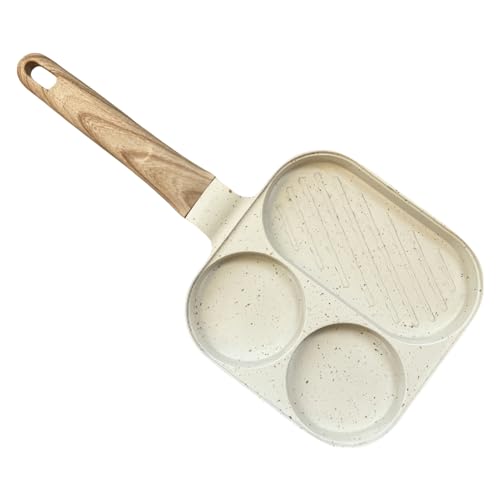Estufa De Desayuno - Estufa Seccionada De 14.3 Pulgadas, Batería De Cocina Con Revestimiento De Piedra, Estufa De Freír Eléctrica De Tres Zonas Que Se Encarga De Preparación Simultánea De Comidas P