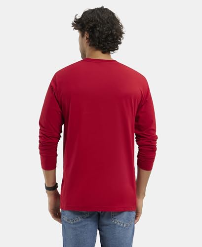 Image of Jockey Men's Regular Fit Round Neck Full Sleeved T-Shirt AM95 Shanghai Red L