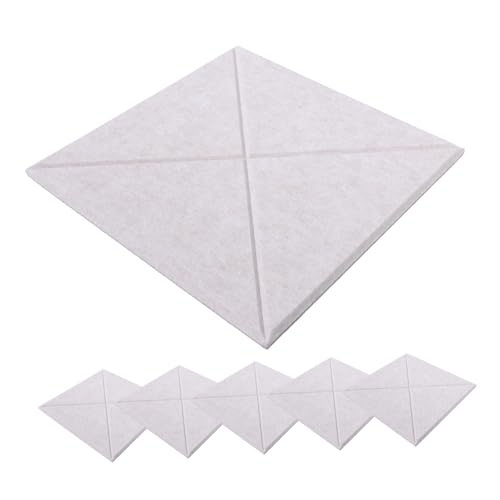 Vaguelly 6pcs Paneles Acústicos Auto-adhesivos de Pared en Fibra de Poliéster Aislante Acústico para Casa Oficina Estudio Fácil de Instalar Absorción de Sonido para Reducción de Ruido miniatura 1