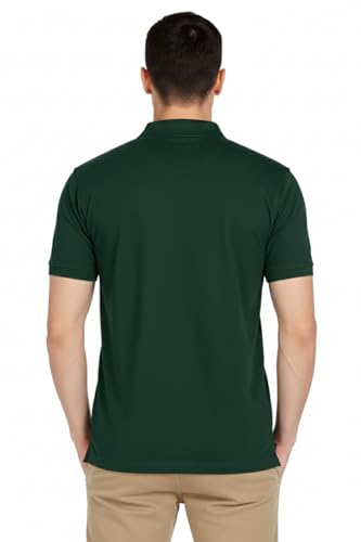 Image of Men's Solid Polo T-Shirt | Short Sleeve | Regular Fit | Soft Breathable Fabric | Casual & Smart Wear | Button Placket Collar Top |