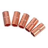 ABOOFAN 5 Stück Kupferrohrverbindung Kupferkupplung Mit Anschlag Hvac-kupferbeschläge Reed-fitting-sparer Aluminium-kupfer-drahtverbinder -kupferrohr-verlängerungsverbindungen Rose Gold
