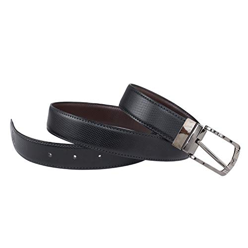 Image of Keviv PU-Leather Formal, Casual & Reversible Belts For Men (Black /Brown) (GB-)