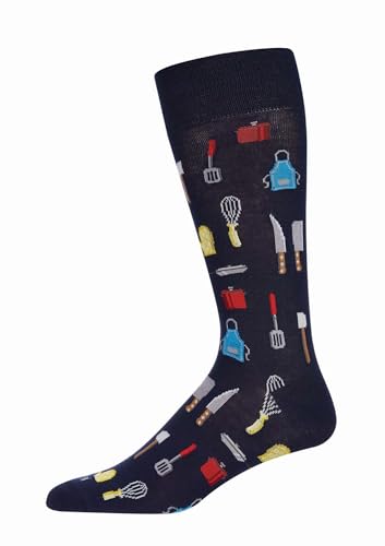 MeMoi Men's Kitchen Crew Rayan Blend Novelty Crew Sock