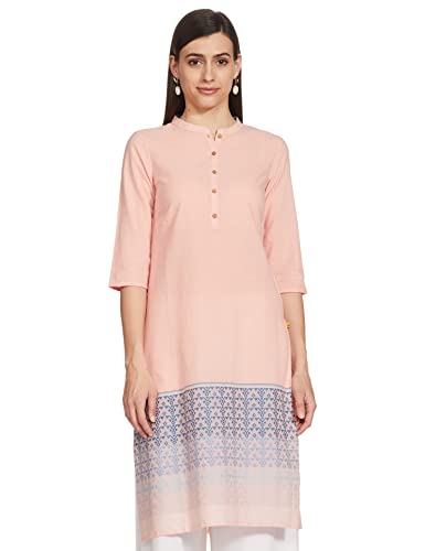 Image of Aurelia Women's Cotton Regular Fit Solid Regular Kurta