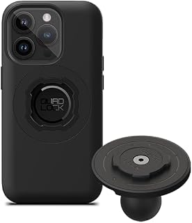 Quad Lock 1" Ball Top Cap Phone Mount Kit with MAG Phone Case and MAG Wireless Charging Head for iPhone 14 Pro, Compatible with RAM 1" Socket arms for Car, Truck or RV.