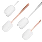 BELLIFFY 4個長柄哺乳瓶ブラシ ベビー用ボトル洗浄スポンジ スムーズな仕上がり 材質に優れた清掃ガジェット 日常生活をサポート