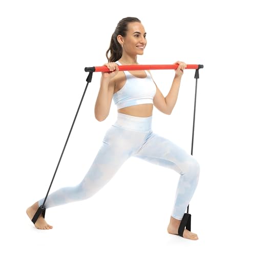 InnovaGoods® Barra da fitness con fasce elastiche e guida degli esercizi Resibar, tonifica i muscoli e migliora la flessibilità, design compatto e leggero, ideale per la palestra.
