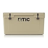 RTIC Hard Cooler 65 qt, Tan, Ice Chest with Heavy Duty Rubber Latches, 3 Inch Insulated Walls Keeping Ice Cold for Days, Great for The Beach, Boat, Fishing, Barbecue or Camping