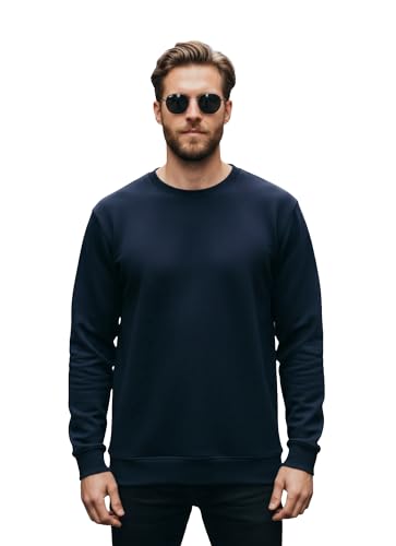 Image of Mack Jonney Men Regular Fit Fleece ||Black||Round Neck Solid||Sweatshirt-JM3911