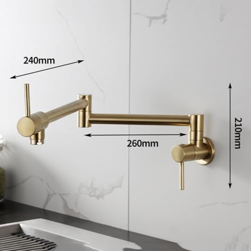 Grifo de cocina extraíble con acabado oro cepillado y sofisticada decoración moderna 4