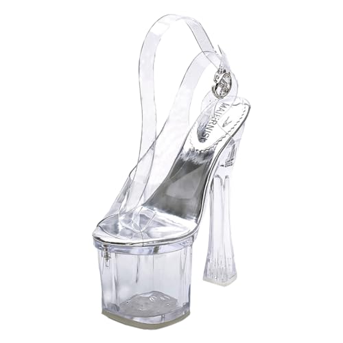 [YFS] ���q�[�� 18cm �L���o �p���v�X �T���_�� �n�C�q�[�� �Z�N�V�[ �n�C�q�[�� �X���[�s���O�q�[�� �N���A�q�[�� ����T���_�� �ɂ��Ȃ� �N���A �A���N���X�g���b�v �񎟉� ������ �Ӊ��� ���\�� ��I�� 22cm-26.5cm (�N���A�V��