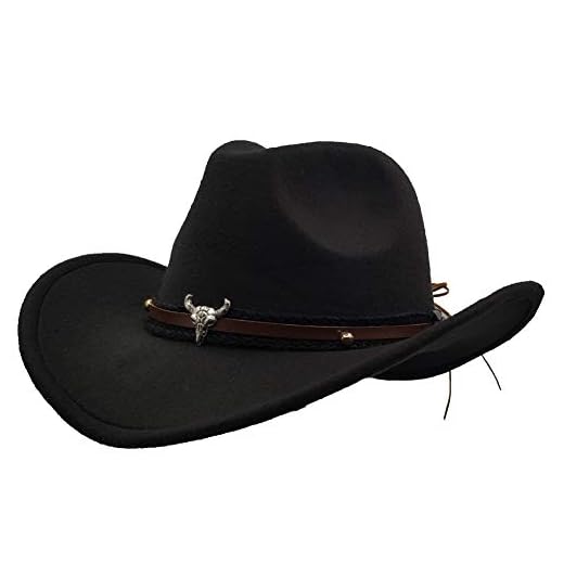 IFSUN Men & Women's Fur Felt Cowboy Hat Wide Brim Western Outback Black