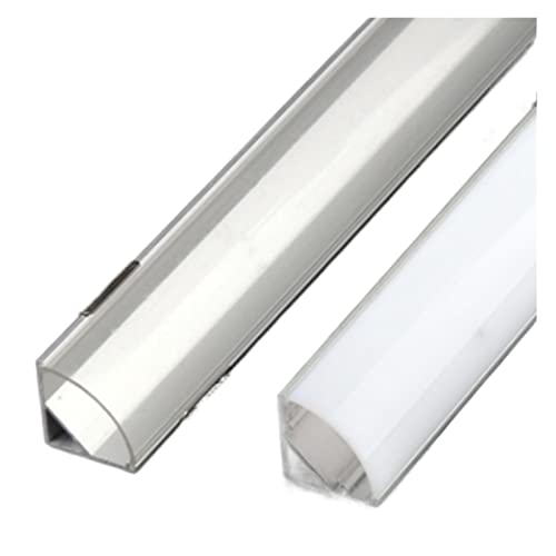 Cubierta de perfil de aluminio de 45 grados con difusor lechoso para tiras LED
