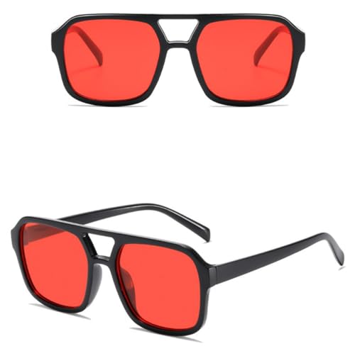 Image of Retro 70s Square Aviator Sunglasses Women Men Vintage Rectangle Sunglasses Flat Frame Trendy Shades