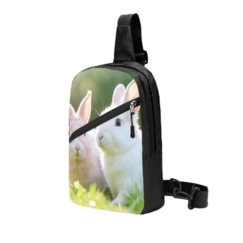 Cute Rabbits Print Men's and Women's Foldable Crossbody Bag,Sports Crossbody Bags,and Daily Chest Bags2