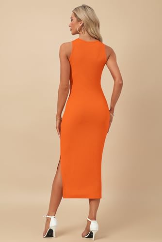 Image of AUSELILY Womens Summer Bodycon Dresses 2026 Basic Casual Sleeveless Knit Tank Midi Dress