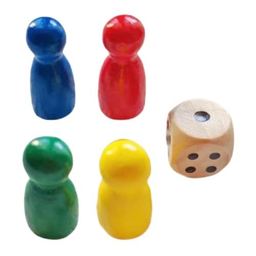Accesorios Brett Play, Piezas De Juego De Placas, 4 Piezas De Agricultores De Madera Accesorios De Tablero Portátiles Componentes De Damas Multicolores para Hombres Y Mujeres