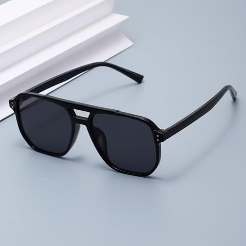 Retro Square Aviator Sunglasses Women Men 70s Vintage Trendy Plastic Frame Sun Glasses