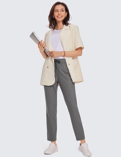 CRZ YOGA Calça de moletom alongada feminina de viagem no tornozelo com cordão de cordão 7/8 calça so