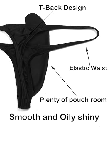Sexy Mens Thong Low Rise Oil Shiny Mens G String T-Back Underwear Thongs Bulge Pouch Mens Lingerie3