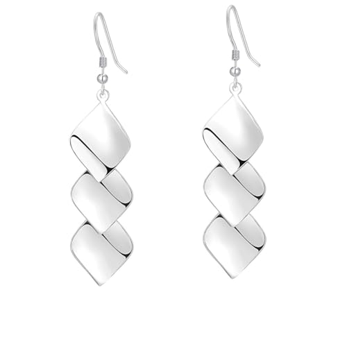 925 Sterling Silver Hooks Small Dangle Drop Earrings for Women Light Weight Tricolor Subtlety Small Fashion Dainty Perfect Jewelry for Gifts hypoallergenic Elegant Classical