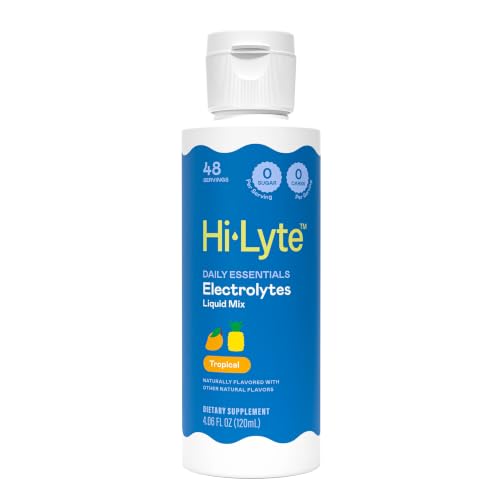 Image of Hi-Lyte Daily Essentials Electrolytes Liquid Mix, Tropical, 48 Servings | Zero Sugar, Non-GMO, Vegan, Gluten-Free, No Maltodextrin, Keto-Friendly, Blended in USA