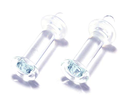 [フロム ダ ファクトリー] 強化ガラスリテーナー 2本セット 20G 18G 16G 14G 12G 10G 8G 軟骨ピアス ボディピアス ピアス 金属アレルギー つけっぱなし セカンドピアス 透明ピアス トラガス ヘリックス へそピアス コンク イヤーロブ 眉ピアス ガラス リテーナー (10G, 全長14mm,カラー クリア)