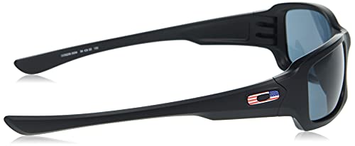 Oakley Men's Oo9238 Fives Squared Rectangular Sunglasses, Matte Black Usa Flag Logo/Prizm Grey, 54Mm #TOP22