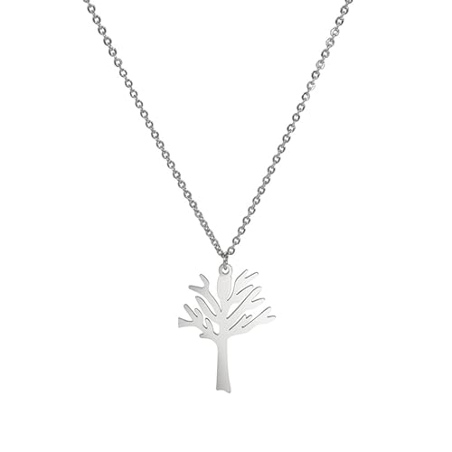 X's Tree Tattoo Stainless Steel Necklace, XXX Chain, American Hip Hop Rapper XXX Necklace Gift, Chain Length 20 inches, 24 inches (20 inches, Silver)