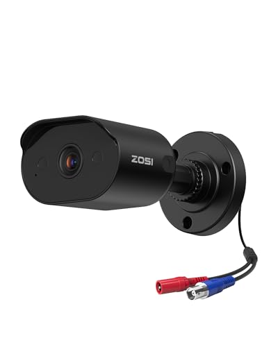 Image of ZOSI 1080p Wired Outdoor Security Camera with Audio Recording, 2MP TVI Surveillance CCTV Bullet Camera Indoor, 80ft IR Night Vision, 90 Wide View, IP66 Weatherproof, Works with Our DVR