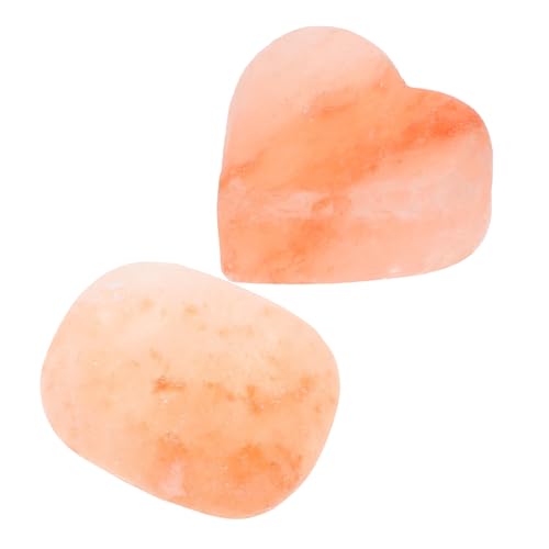 WEKADRIN Piedras de Sal Natural para Masaje Corporal y Facial Jabón Artesanal en Forma de Corazón y Ovalado 2 Piezas Exfoliantes para Baño y Cuidado Piel