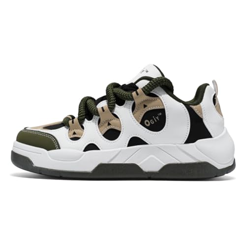 Men's Color - Block Retro Sneakers, Fashion Casual Sports Shoes - Fashionable for Street Basketball, Weekend Hangouts & Daily Commutes