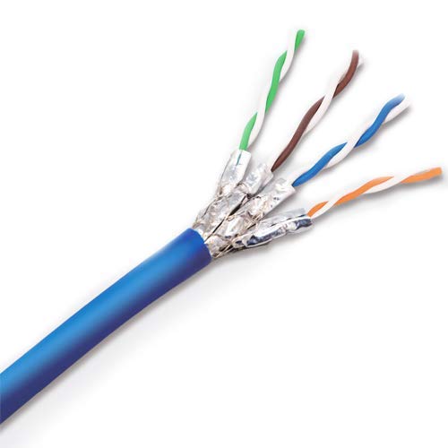 Infinity Cable Products Elite Cat8 Plenum Shielded (Cmp), 40Gb, 2000Mhz, S/Ftp 22Awg, Solid Bare Copper, Higher Performance Poe, Ul Listed, Etl Verified (Blue, 1000Ft) #TOP1