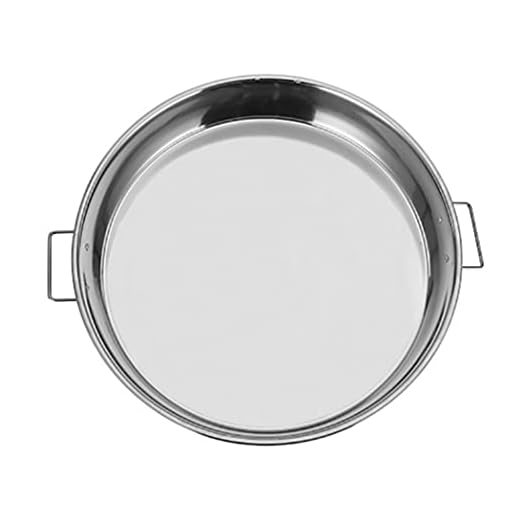 IMIKEYA Rostfritt Stål Paella Pan Metal Prep Plattor För Induktion Ready Pans För Kyckling Och Restaurang Bra För Ris Eller Frys Sile Er