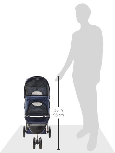 Paws & Pals 3 Wheeler Elite Jogger Pet Stroller Cat/Dog Easy to Walk Folding Travel Carrier - Image 7