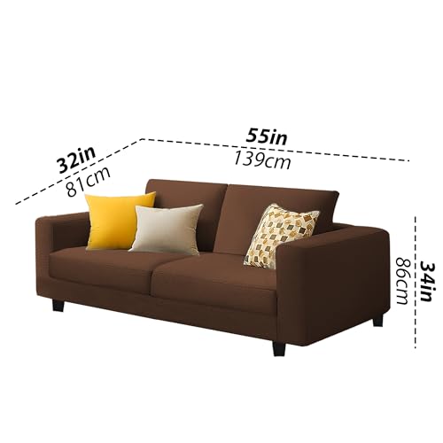 Image of Galib 2 Seater Sofa Set for Living Room (Brown Fabric) Premium Fabric Sofa Set