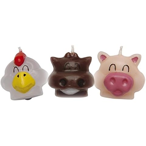 Set of 6 Farm Animal Birthday Candles Cover